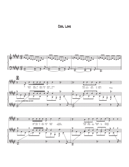 Free Sheet Music Cool Love