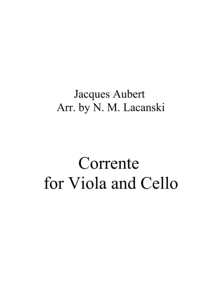 Free Sheet Music Corrente For Viola And Cello