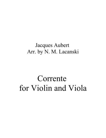 Corrente For Violin And Viola Sheet Music