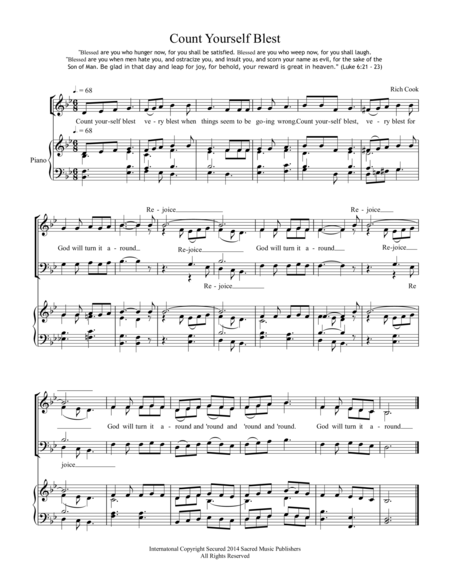 Free Sheet Music Count Yourself Blessed