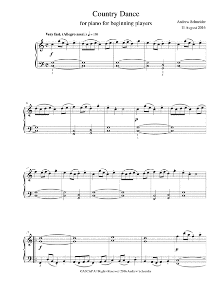 Free Sheet Music Country Dance For Piano