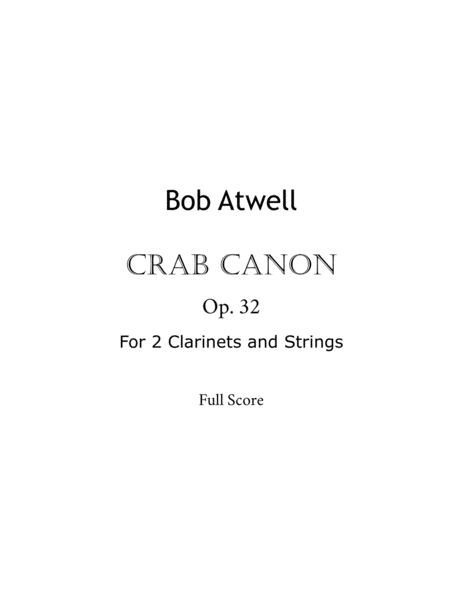 Crab Canon For 2 Clarinets And Strings Sheet Music