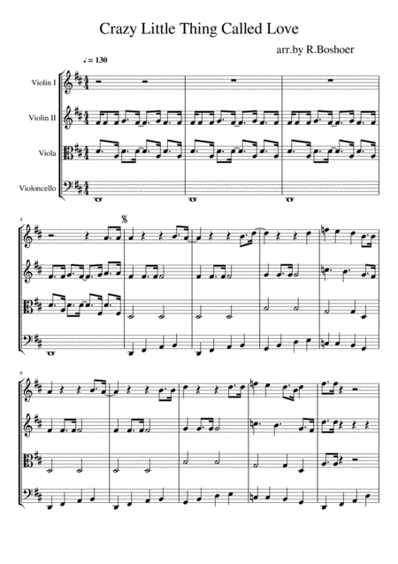 Free Sheet Music Crazy Little Thing Called Love By Queen