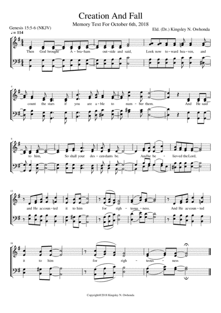 Creation And Fall Sheet Music