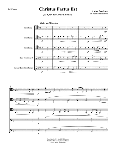 Cristus Factus Est For 5 Part Low Brass Ensemble Sheet Music