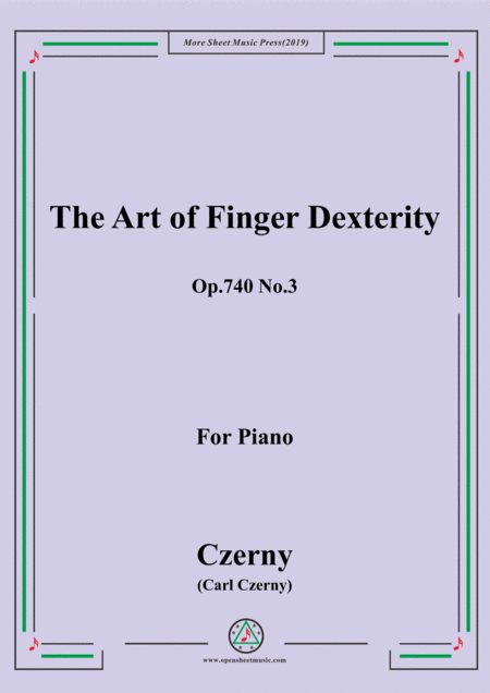 Free Sheet Music Czerny The Art Of Finger Dexterity Op 740 No 3 For Piano