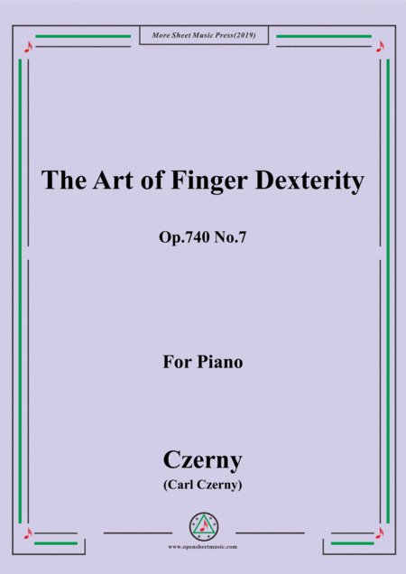Free Sheet Music Czerny The Art Of Finger Dexterity Op 740 No 7 For Piano