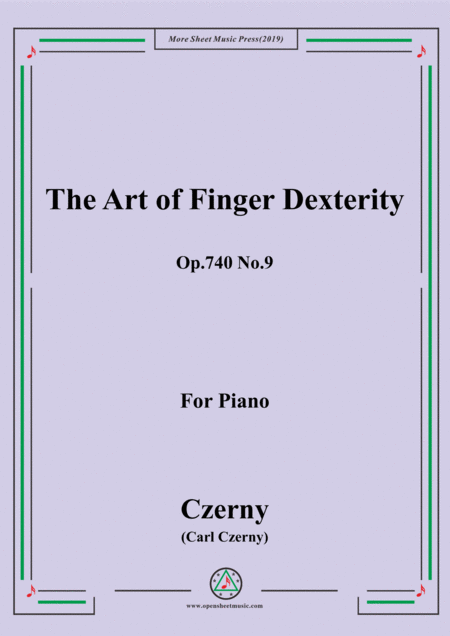 Free Sheet Music Czerny The Art Of Finger Dexterity Op 740 No 9 For Piano