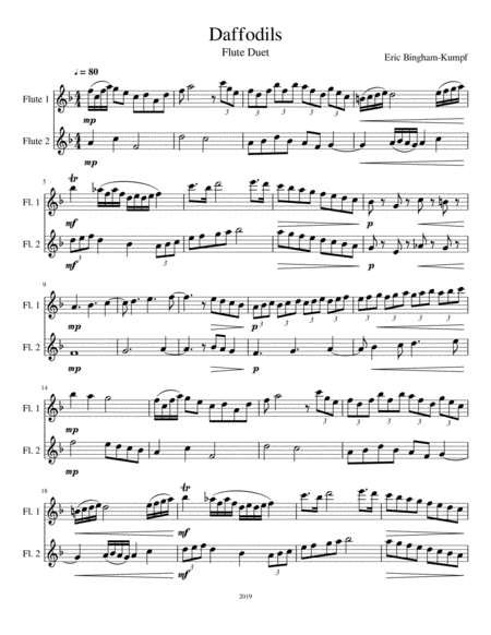 Free Sheet Music Daffodils