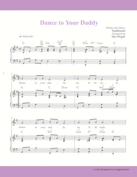 Free Sheet Music Dance To Your Daddy