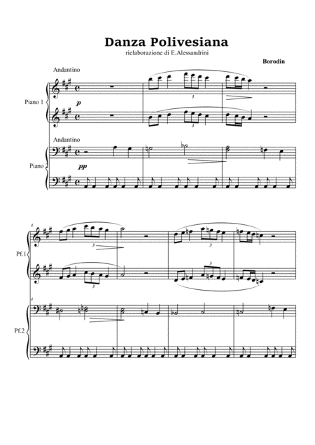 Danza Polivesiana Per Pianoforte A 4 Mani Sheet Music