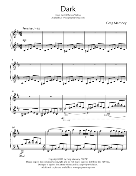 Dark Sheet Music