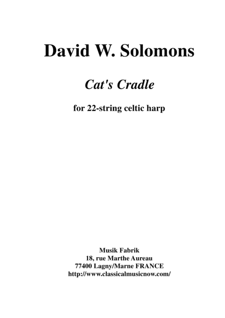 David Warin Solomons Cats Cradle For 22 String Celtic Harp Sheet Music