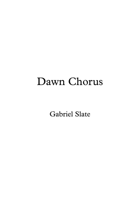 Free Sheet Music Dawn Chorus