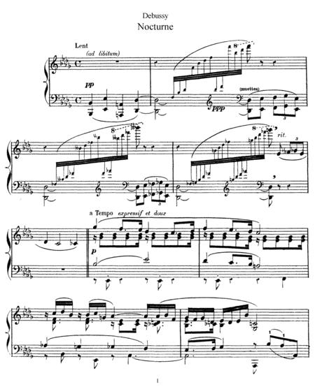 Debussy Nocturne Original Complete Version Sheet Music