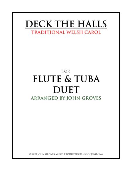 Deck The Halls Flute Tuba Duet Sheet Music