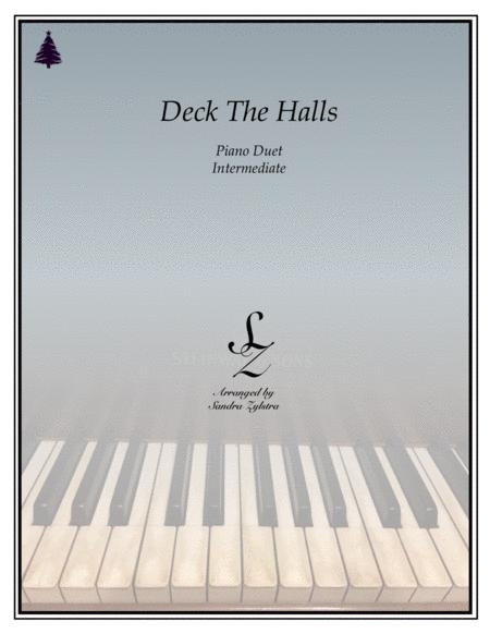 Free Sheet Music Deck The Halls Intermediate Piano Duet