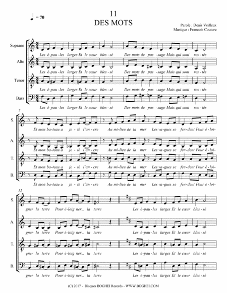 Free Sheet Music Des Mots