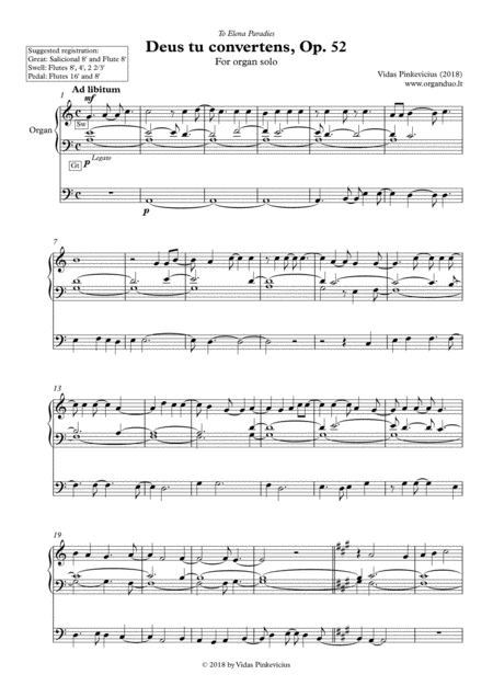 Free Sheet Music Deus Tu Convertens Op 52 2018