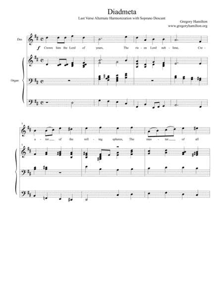 Diademada Alternate Harmonization With Descant Ver I Sheet Music