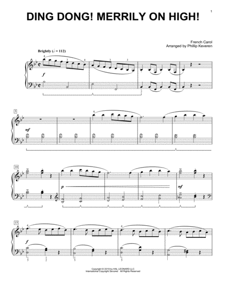 Ding Dong Merrily On High Classical Version Arr Phillip Keveren Sheet Music