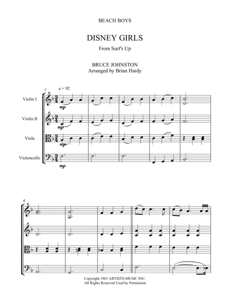 Disney Girls 1957 Sheet Music