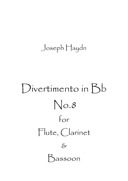 Divertimento In Bb No 8 Sheet Music