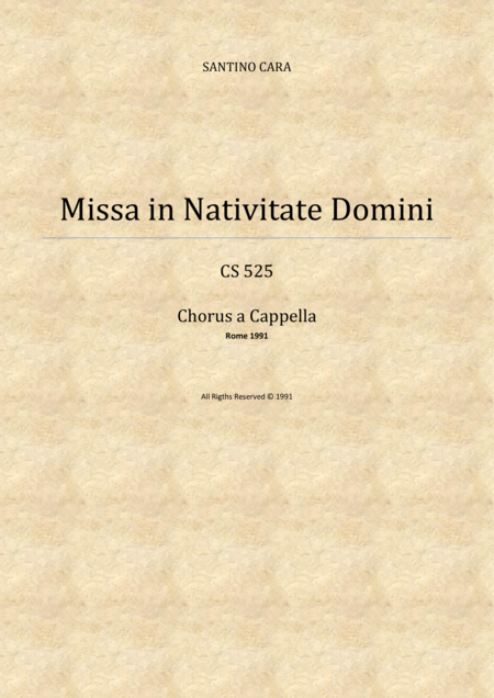 Dminus Dixit Ad Me Missa In Nativitate Domini Alto And Bass Soloists And Sabrb Choir A Cappella Sheet Music