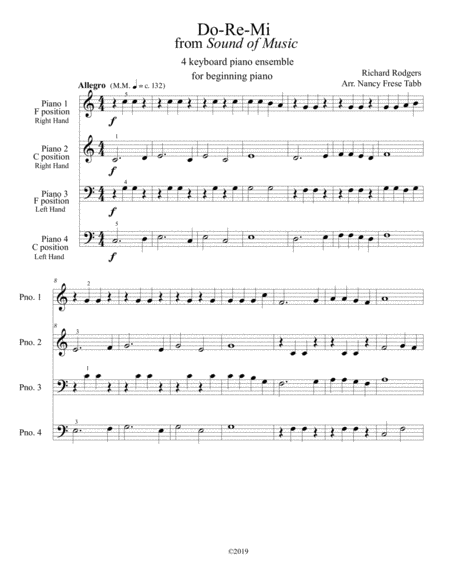 Do Re Mi For Piano Ensemble Sheet Music