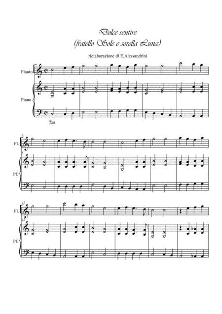 Free Sheet Music Dolce Sentire Flute And Piano