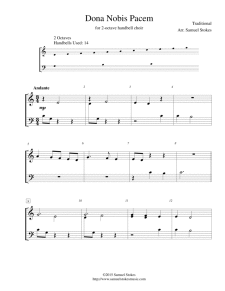 Dona Nobis Pacem Give Us Peace 2 Octave Handbell Choir Sheet Music