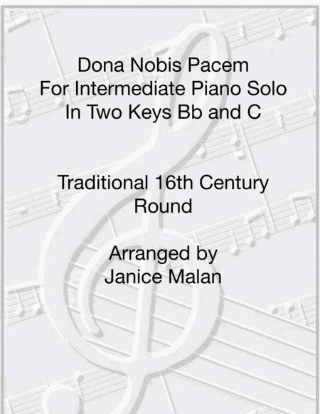 Dona Nobis Pacem In Two Keys Intermediate Piano Solo Sheet Music