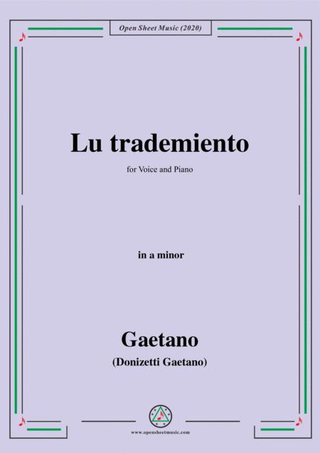 Donizetti Lu Trademiento In A Minor For Voice And Piano Sheet Music