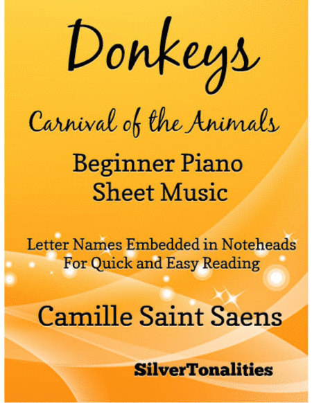 Donkeys Carnival Of The Animals Beginner Piano Sheet Music Sheet Music