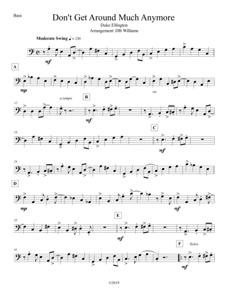 Dont Get Around Much Anymore Strings Bass Sheet Music