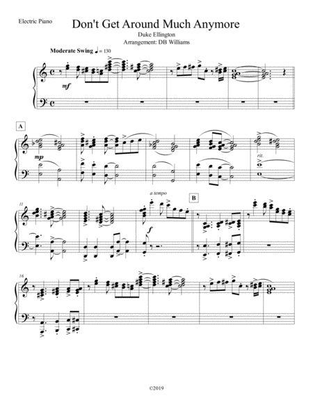 Dont Get Around Much Anymore Strings Electric Piano Sheet Music