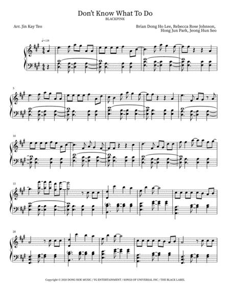 Free Sheet Music Dont Know What To Do