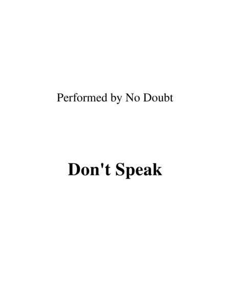 Dont Speak Lead Sheet Performed By No Doubt Sheet Music