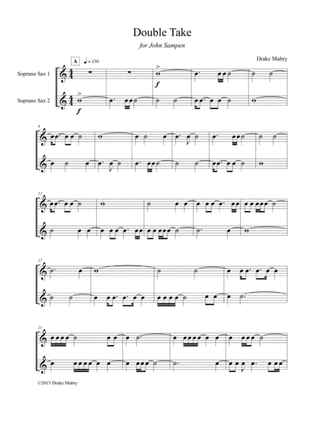 Double Take Saxophones Sheet Music