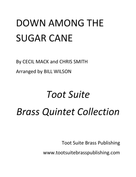 Free Sheet Music Down Among The Sugar Cane