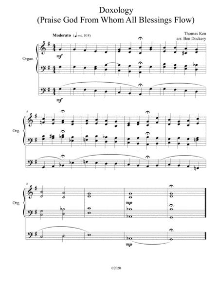 Free Sheet Music Doxology Jazz Harmonization For Organ Praise God From Whom All Blessings Flow