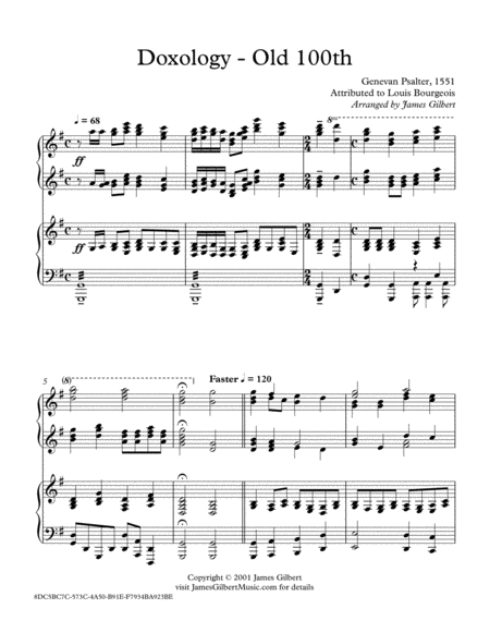 Doxology Old 100th Pd02 Sheet Music