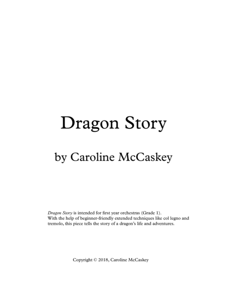 Free Sheet Music Dragon Story For Beginning String Orchestra