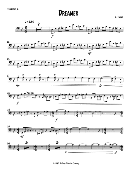 Free Sheet Music Dreamer Trombone 2