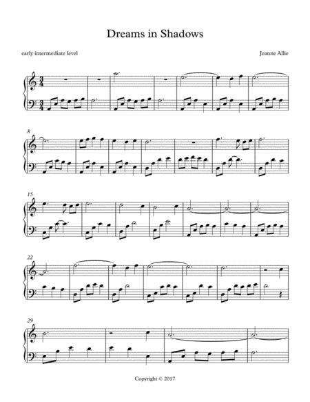 Free Sheet Music Dreams In Shadows