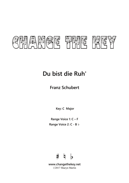 Free Sheet Music Du Bist Die Ruh Duet Version