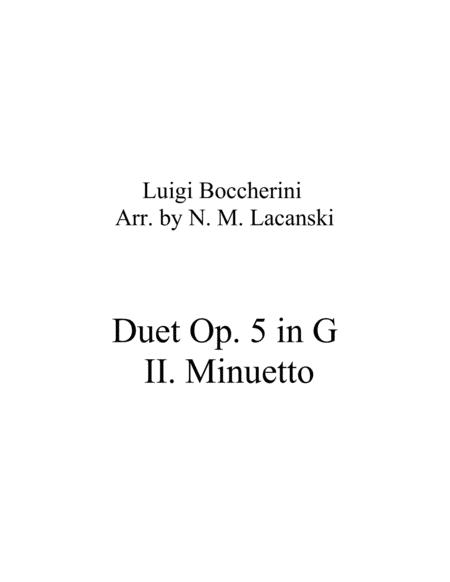 Duet Op 5 In G Ii Minuetto Sheet Music