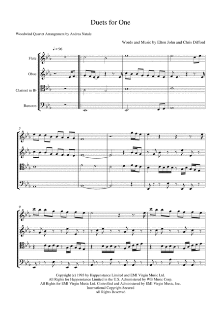 Duets For One Sheet Music