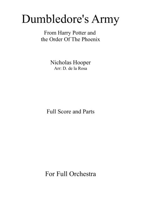 Dumbledore Army From Harry Potter And The Half Blood Prince For Winds Brass Perc And Strings Full Score And Parts Sheet Music