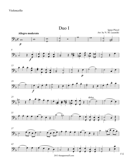 Duo 1 For Cello And Piano Sheet Music